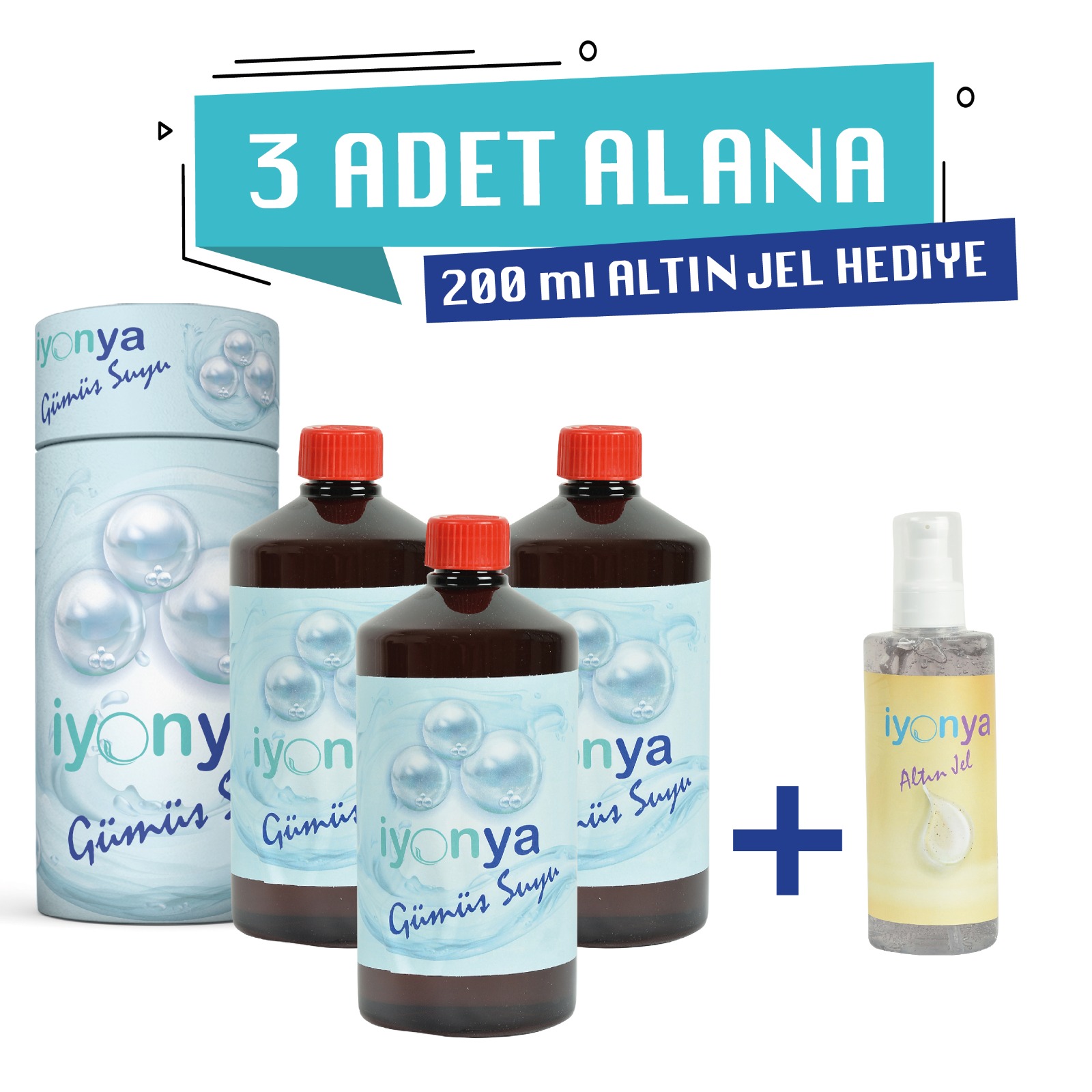  3Lt Gümüş Suyu 200ml Altın Jel Hediye